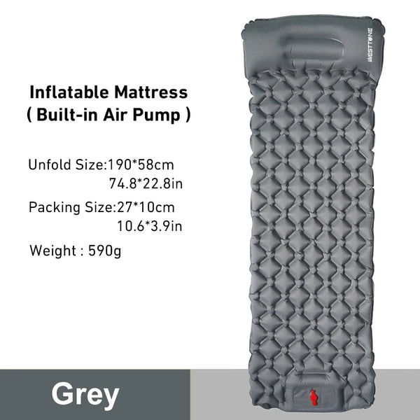 WESTTUNE Ultralight Inflatable Sleeping Pad with Pillow