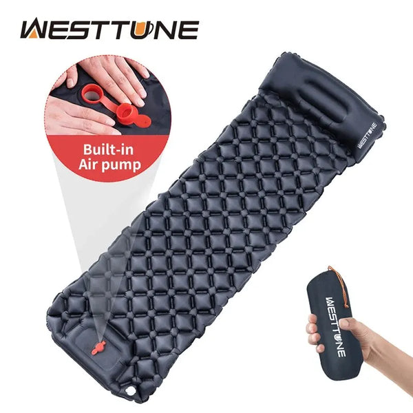 WESTTUNE Ultralight Inflatable Sleeping Pad with Pillow