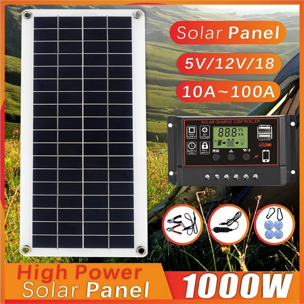 20W–1000W 12V Solar Panel with 100A Controller