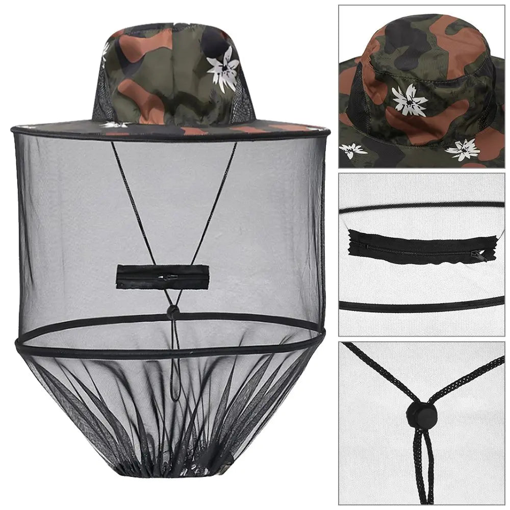 Outdoor Mosquito Hat with Hidden Net