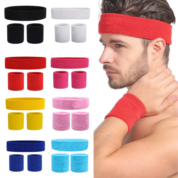 3-Piece Sports Headband & Wristband Set