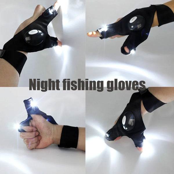 LED Fingerless Cycling & Fishing Gloves